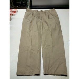 Timber Creek by Wrangler Pleat Front 100% Cotton Tan Khaki Pants Y2K Mens 44x30